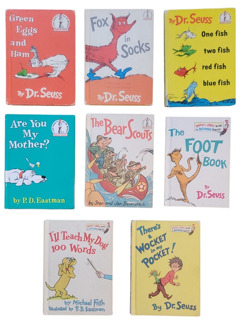 Dr. Seuss Kids Vintage Hardcover 8 Books Beginner Bright Early Classics Nursery